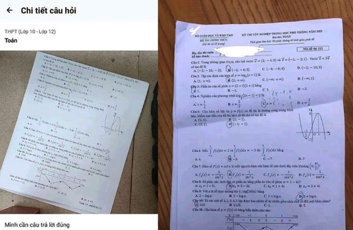 Da Nang se xu thi sinh lam lo de thi mon Toan anh 1