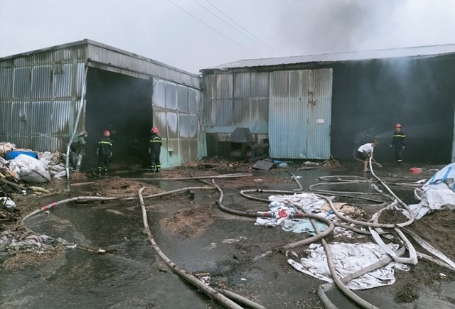 Xuong go hang tram met vuong o Hai Phong chay rui luc rang sang hinh anh