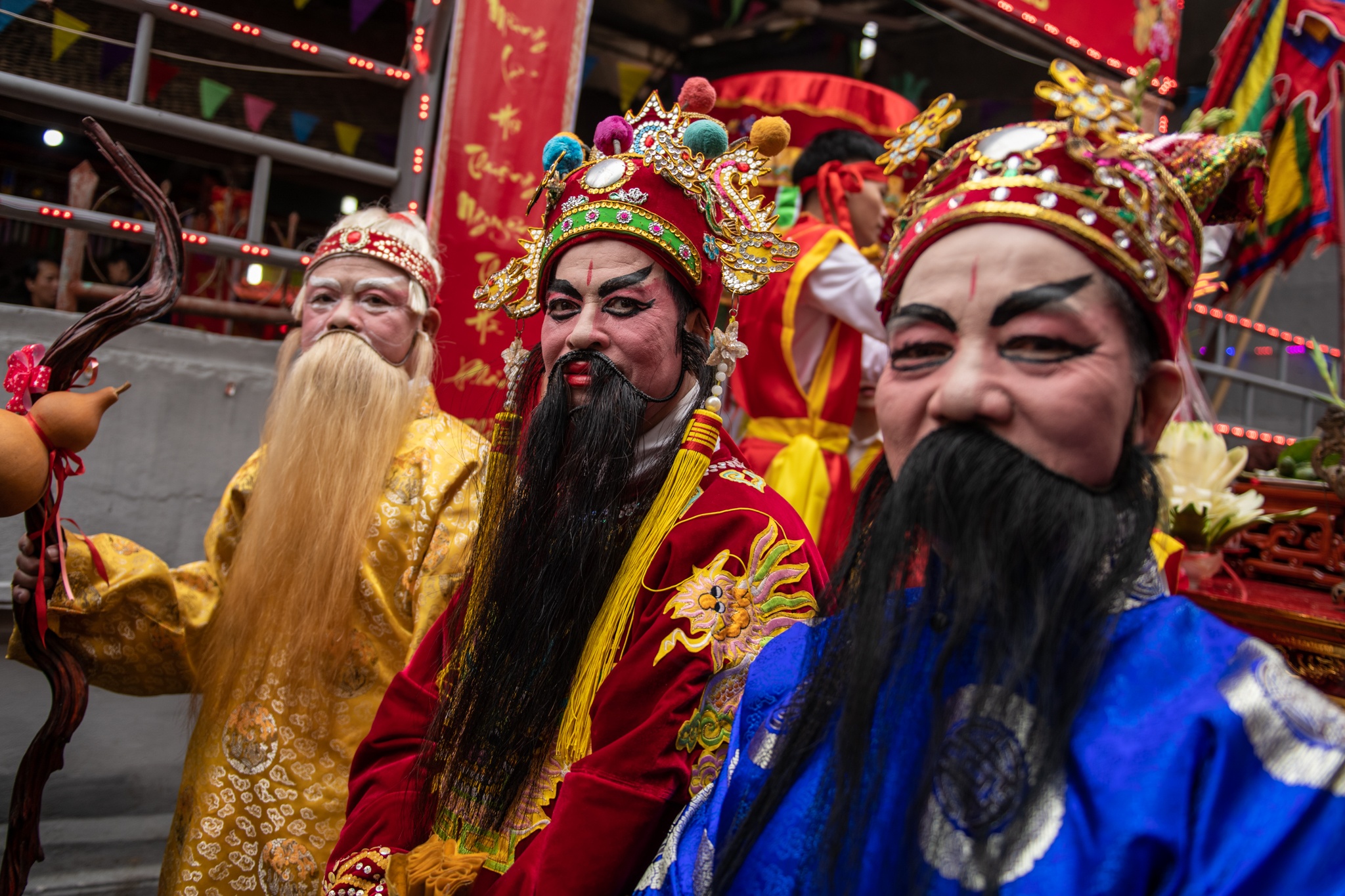 Ba vi Tam da Phuc - Loc - Tho trong le hoi dac sac o Bac Giang hinh anh