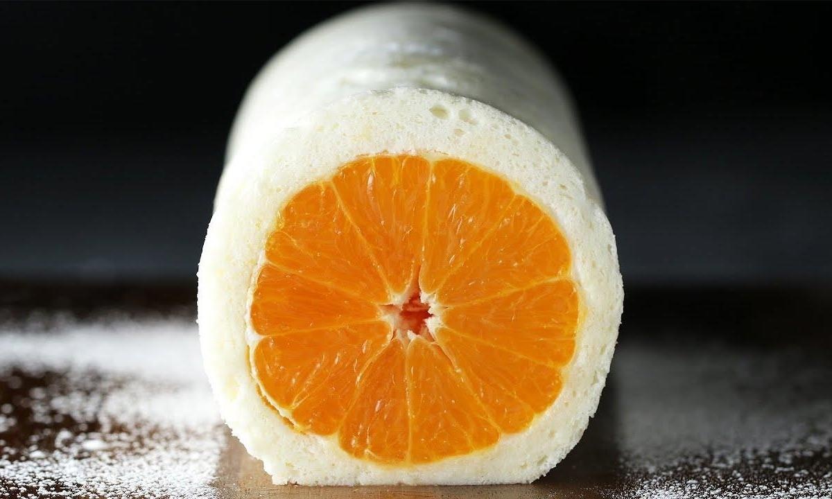 Mon banh kem cuon cam nguyen qua nhin la thay thom them hinh anh