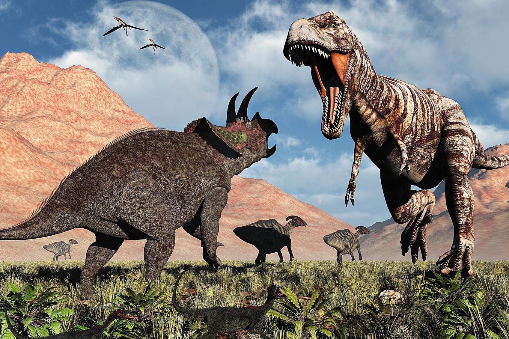 Tai hien tran chien giua khung long bao chua va tam giac long hinh anh