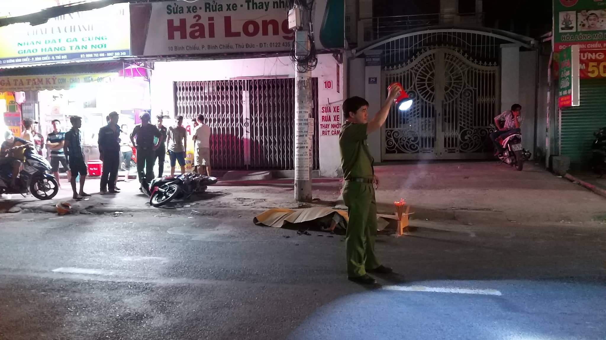 Tai xe container can chet nguoi trong dem roi bo tron hinh anh