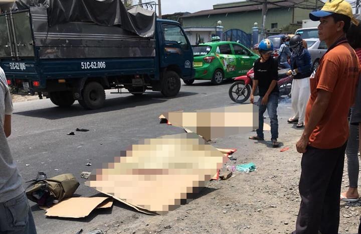 Doi vo chong moi cuoi tu vong sau tai nan voi xe tai o Sai Gon hinh anh