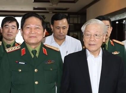 Tong bi thu Nguyen Phu Trong chu tri Hoi nghi Quan uy Trung uong hinh anh