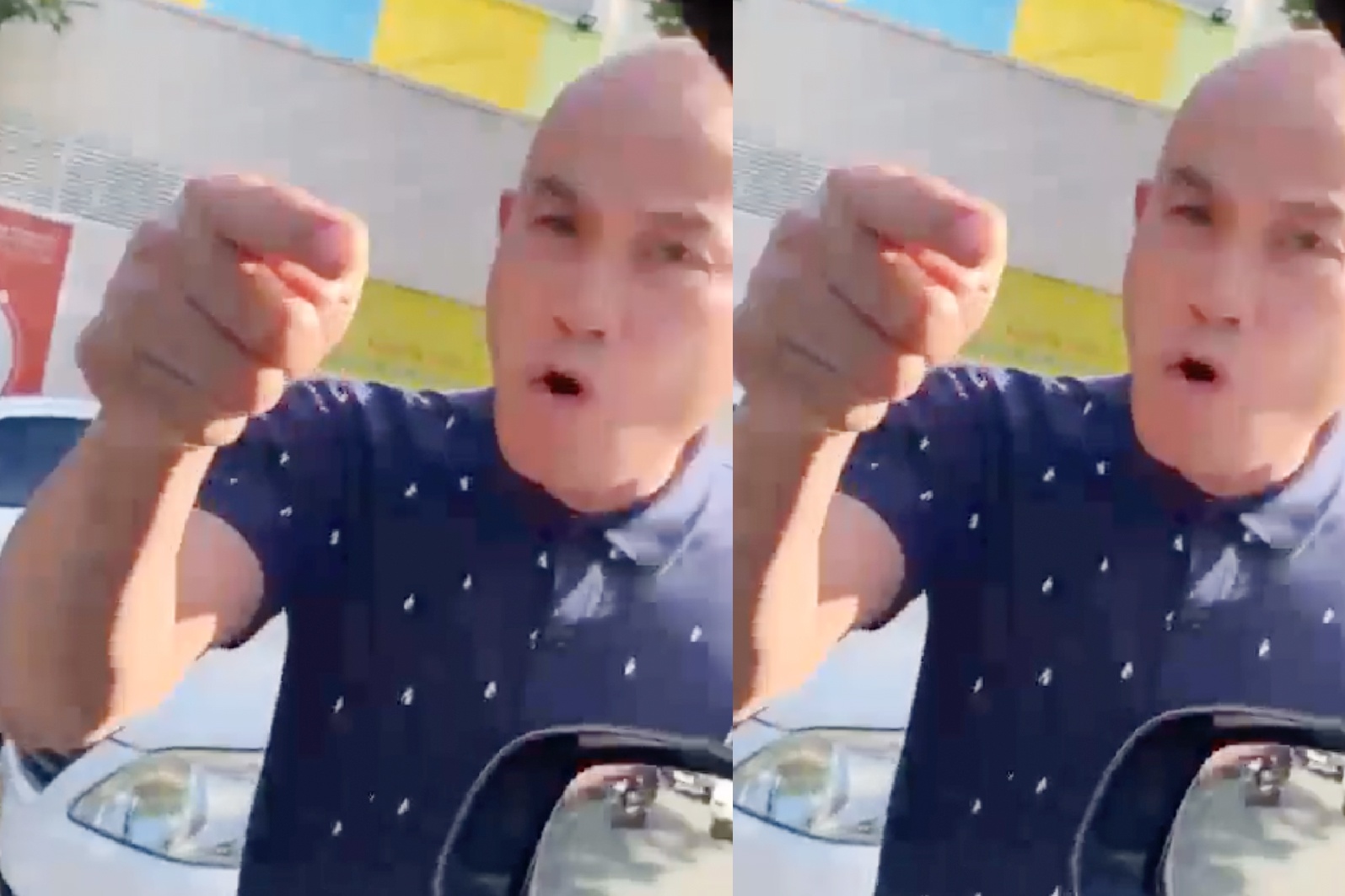 Tai xe lai xe nguoc chieu chui boi, phun nuoc bot o Phu My Hung hinh anh