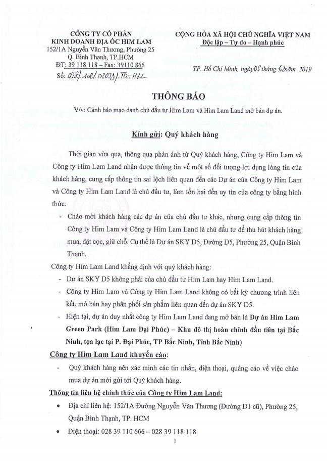 mao danh Him Lam ban du an Sky D5 anh 1