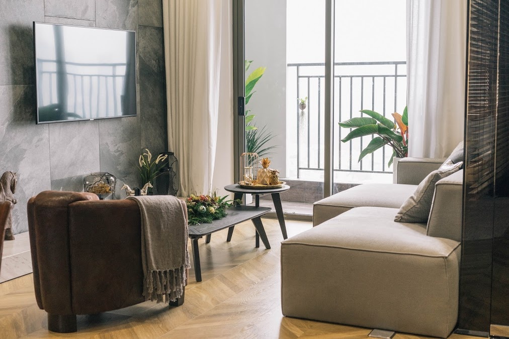 Can ho 67 m2 tu thiet ke cua chang trai doc than hinh anh