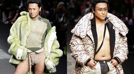 'Nhi Thai' Tran Chi Bang lo bung mo khi catwalk voi quan sieu ngan hinh anh