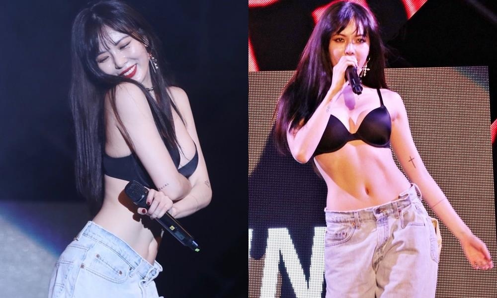 'Nu hoang goi cam Hyuna' nong bong mat voi bikini va quan ngan cun hinh anh