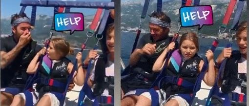 Harper Beckham so hai khi nhay du tren bien hinh anh