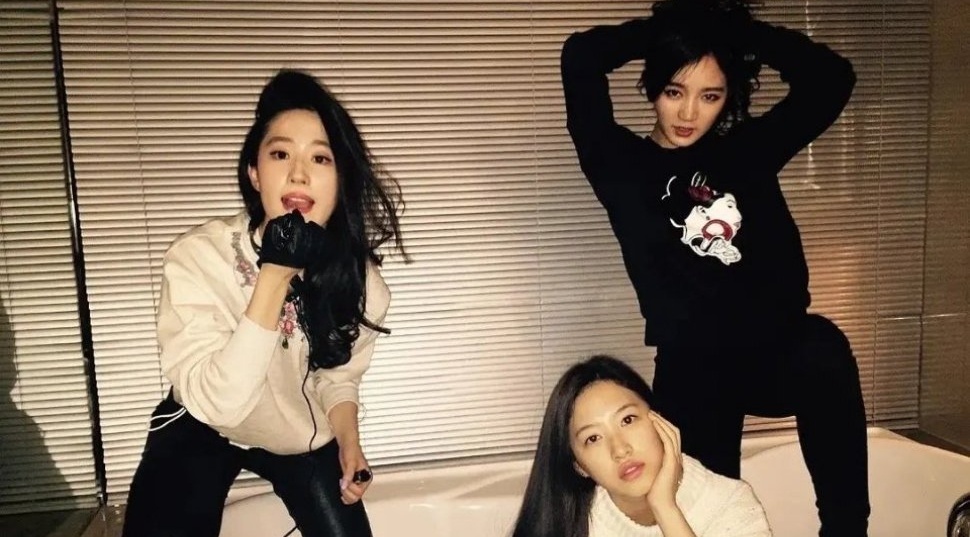 Luu Diec Phi tinh nghich cung nhom ban hinh anh