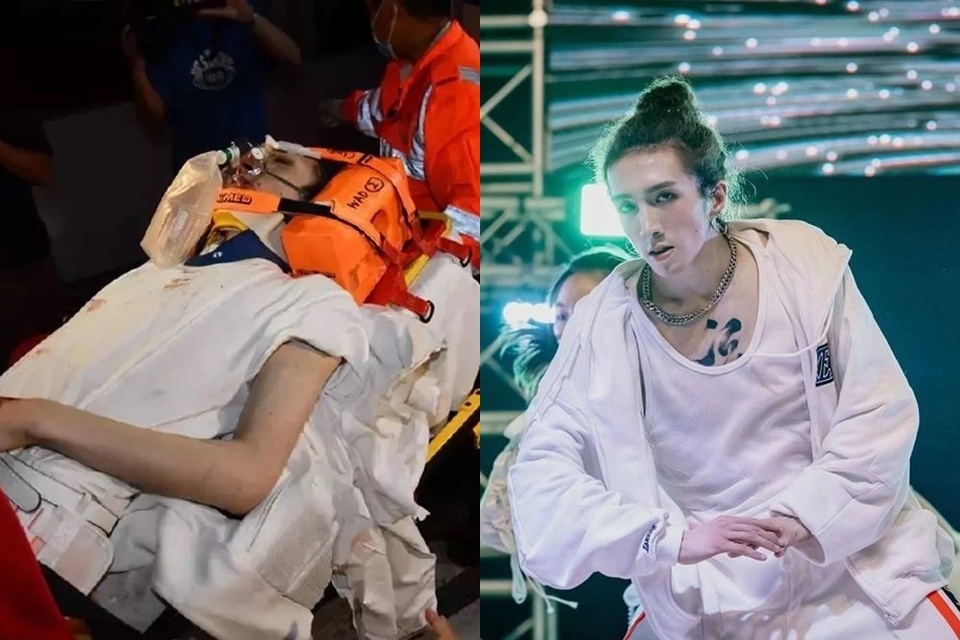 Vu roi man hinh LED 600 kg: Nam vu cong thuc trang dem vi dau hinh anh