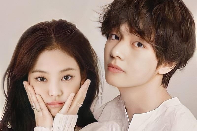 Jennie va V (BTS) hen ho tai Phap hinh anh