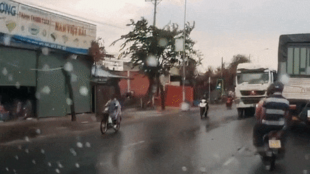 Xe may co the bi phat gan 1 trieu dong vi vuot trai suyt dam container hinh anh