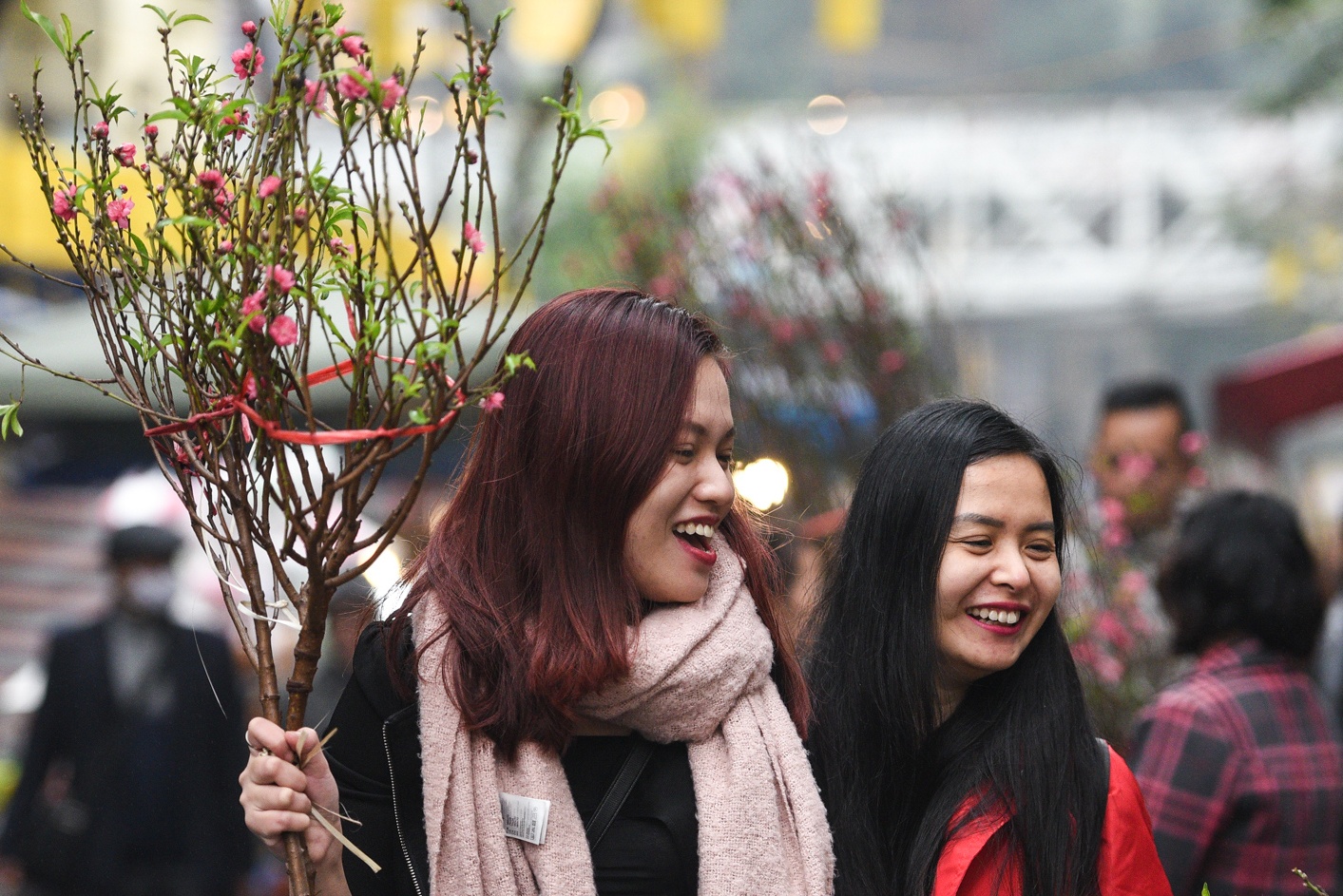 Nguoi Ha Noi sam Tet trong thoi tiet 16 do C hinh anh
