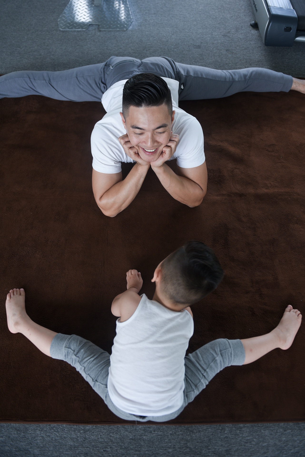 Quoc Co luyen tap xiec cho con trai anh 14