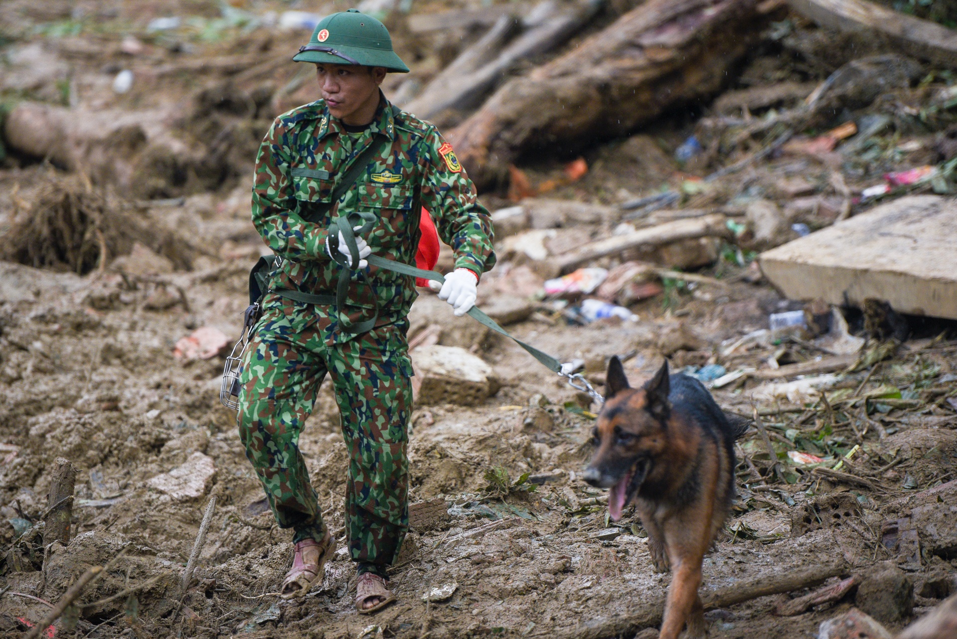 Cho nghiep vu lung suc tai hien truong sat lo Tra Leng hinh anh