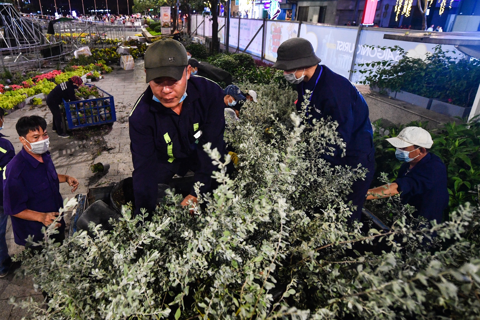 Don dep duong hoa Nguyen Hue anh 8