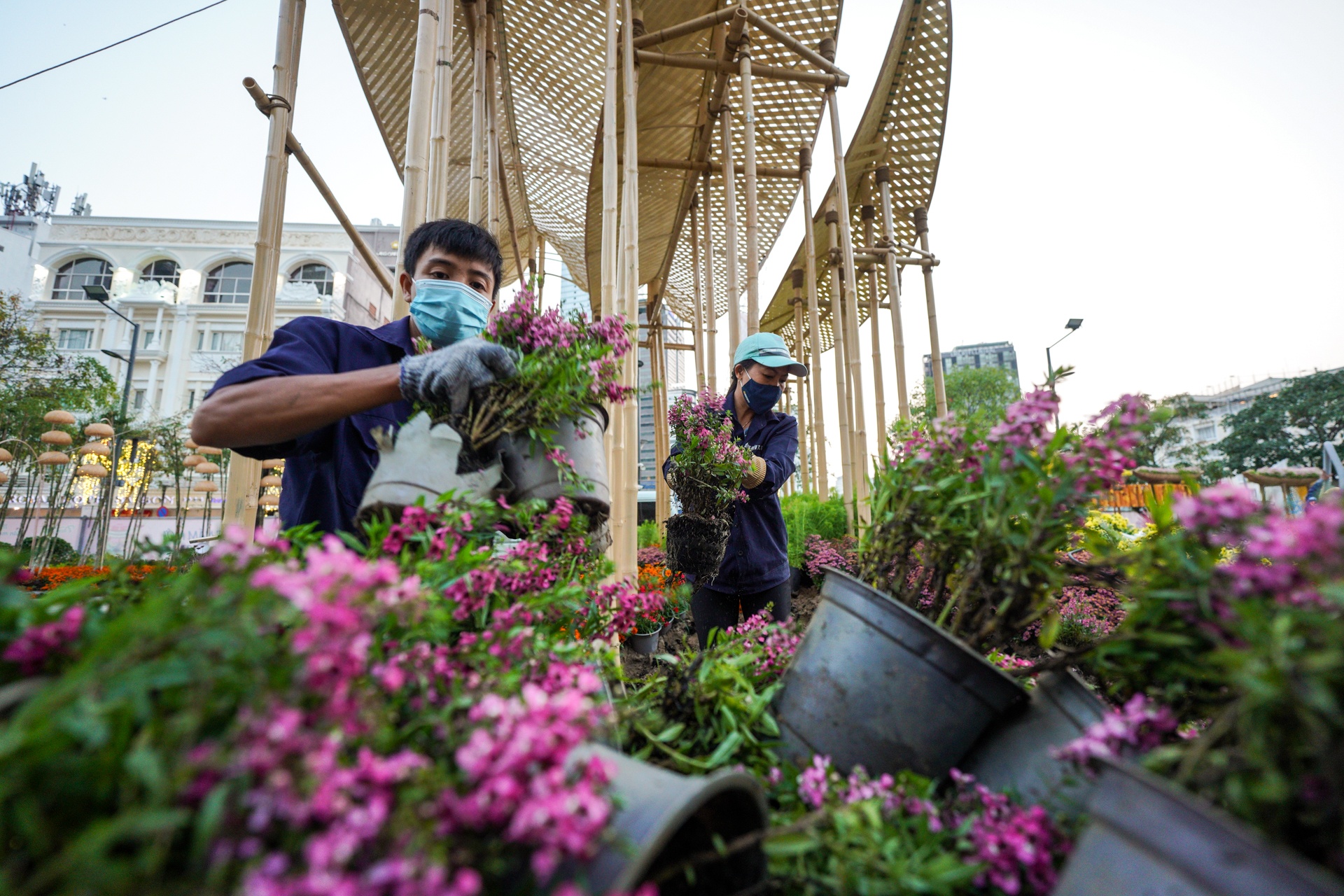 Don dep duong hoa Nguyen Hue anh 3