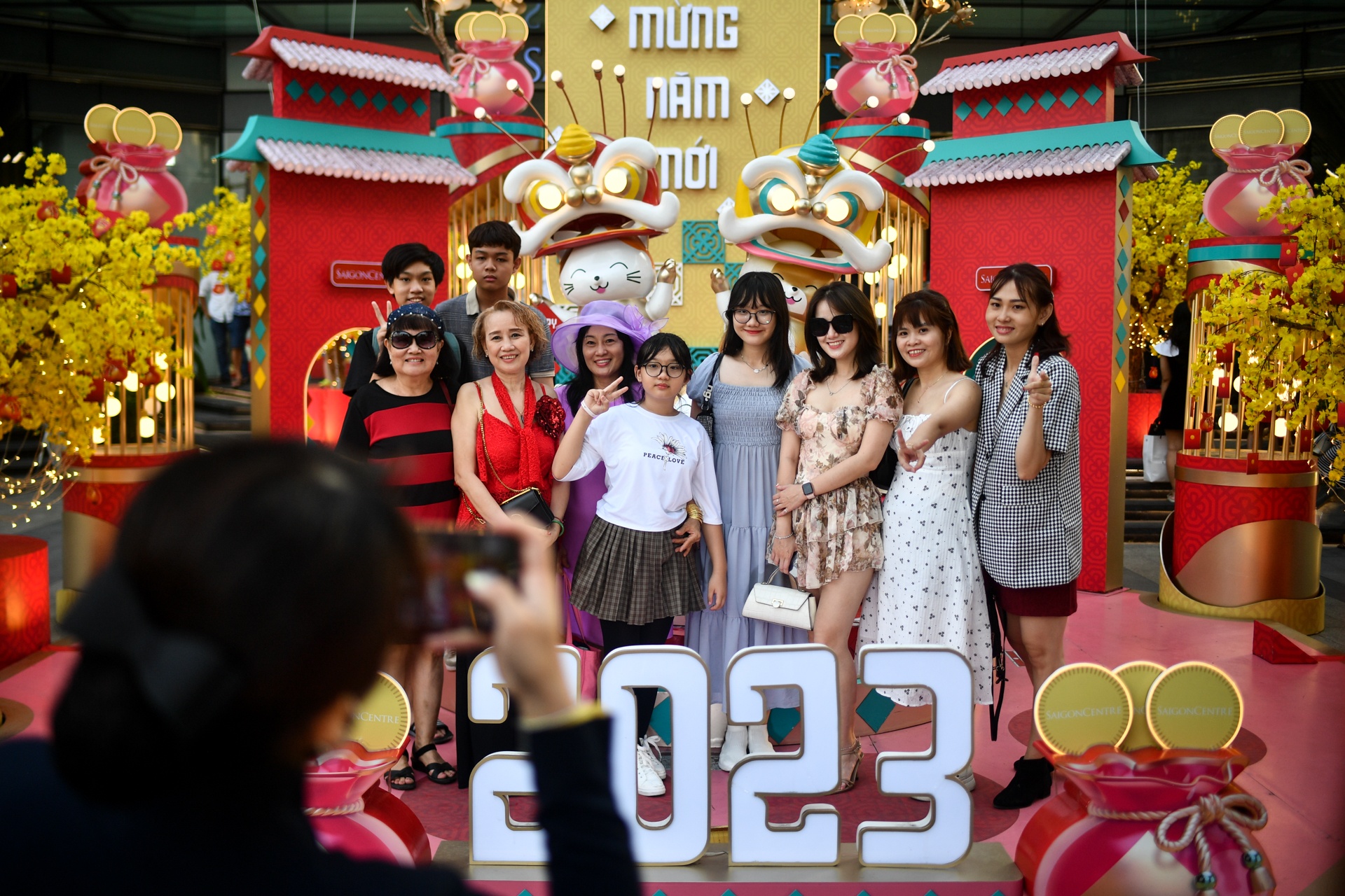 Nguoi dan do ve trung tam thuong mai o TP.HCM toi mung 4 Tet hinh anh