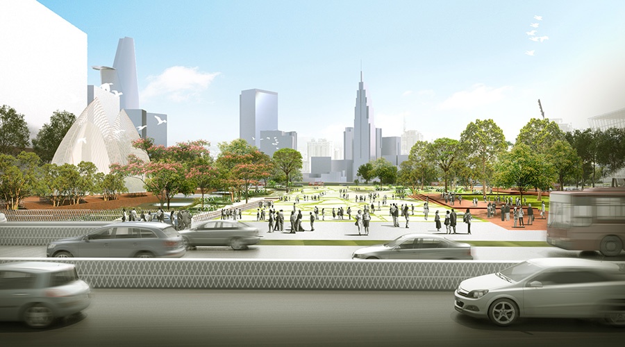 Xay dung quang truong lon nhat Viet Nam o Thu Thiem hinh anh