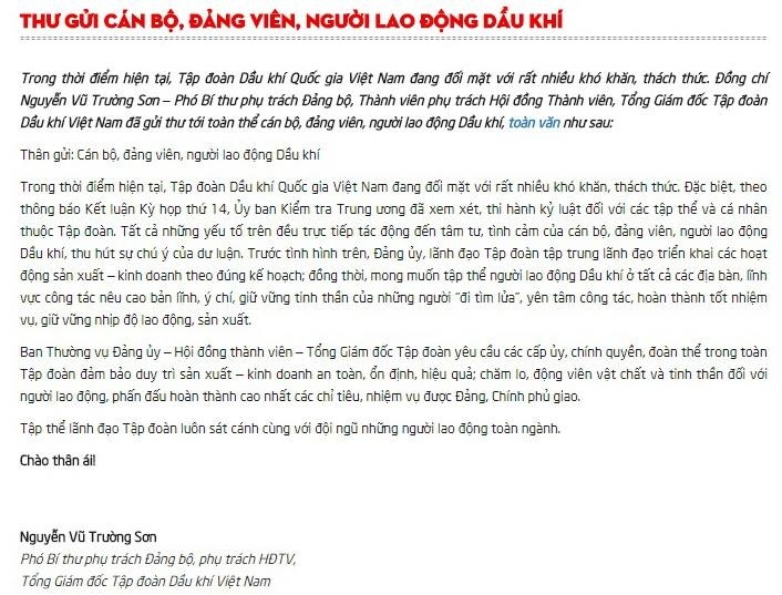 tam thu cua sep PVN anh 1