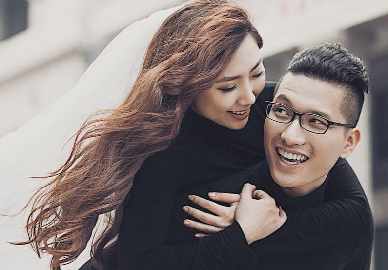 Khoanh khac lang man cua em gai Tran Thanh va chong moi cuoi hinh anh