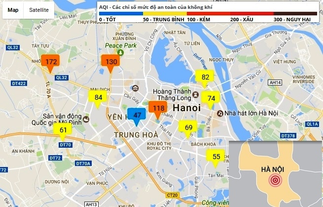 Không khí Hà Nội không an toàn ảnh 2 Khong khi Ha Noi khong an toan anh 2