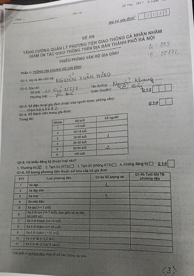 Phiếu khảo sát cấm xe máy Hà Nội ảnh 3 Phieu khao sat cam xe may Ha Noi anh 3