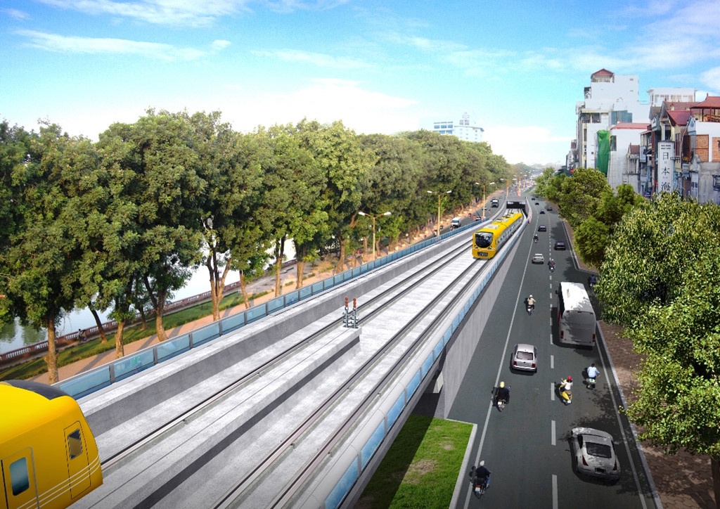 Duong Kim Ma thu hep con 3 m, cam oto de thi cong metro Ha Noi hinh anh