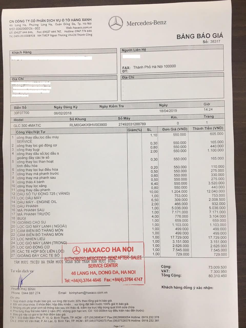 Mercedes-Benz GLC 300 bảo dưỡng ảnh 1 Mercedes-Benz GLC 300 bao duong anh 1