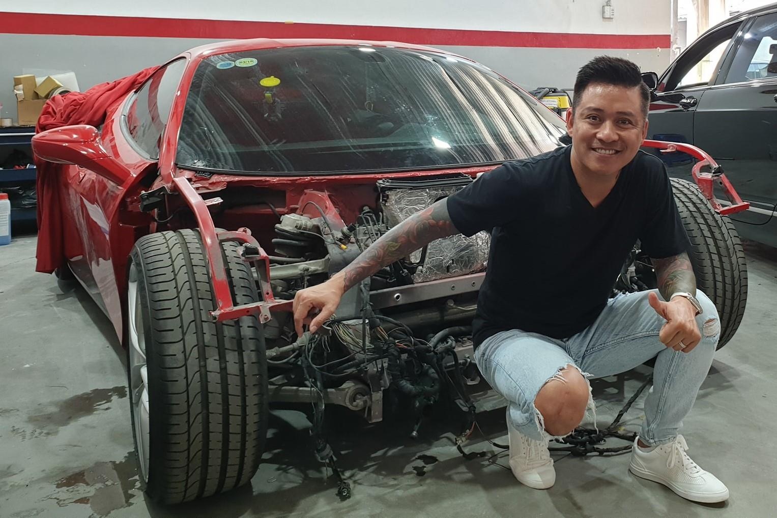 Sieu xe Ferrari 488 GTB cua ca si Tuan Hung sap tai xuat sau tai nan hinh anh