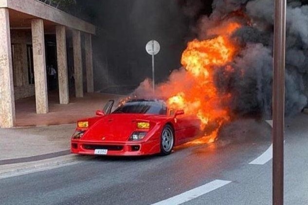 Sieu pham Ferrari F40 boc chay du doi tai Monaco hinh anh