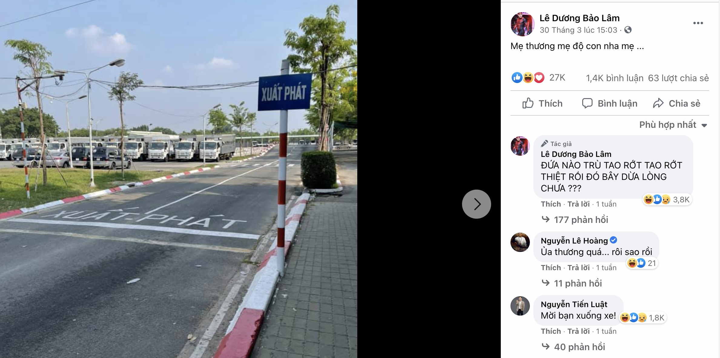 Le Duong Bao Lam lai xe truoc khi co bang lai? anh 1