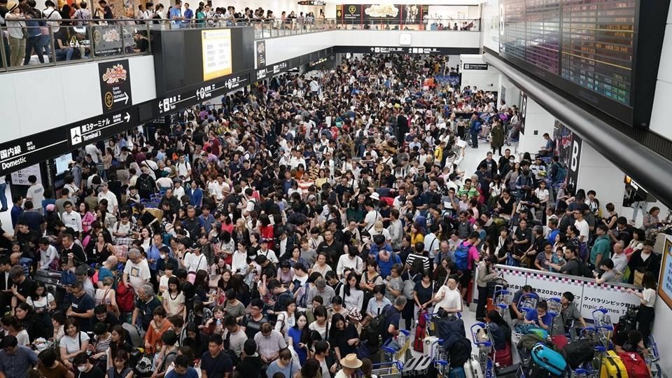 13.000 khach mac ket qua dem o san bay Tokyo do bao Faxai hinh anh