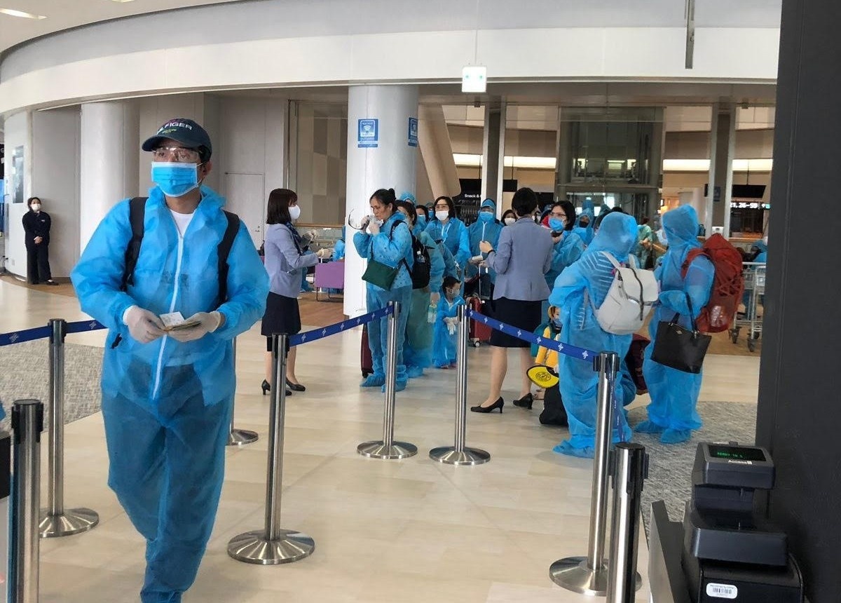 Hon 340 nguoi Viet o Nhat duoc dua ve nuoc, ha canh o Noi Bai hinh anh