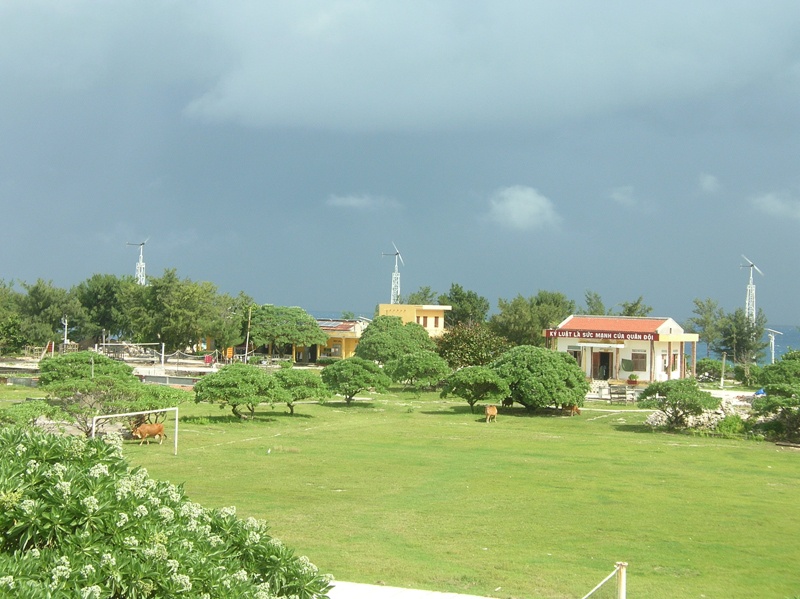 Phong ba, bàng vuông … tạo nên bức tranh đảo yên bình, dung dị .