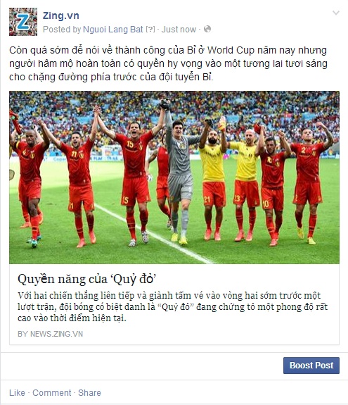 World Cup, Bỉ, Zing, Quỷ đỏ