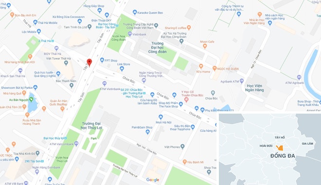 Xe bus va chạm ôtô 16 chỗ, cầu vượt Thái Hà - Tây Sơn ùn tắc ảnh 3 Xe bus va cham oto 16 cho, cau vuot Thai Ha - Tay Son un tac anh 3