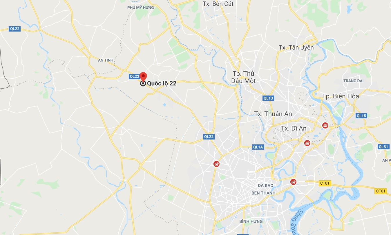 Chay xe container quoc lo 22 anh 2