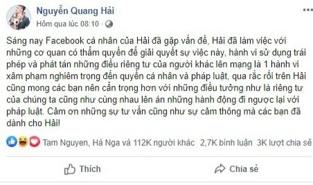 Quang Hai lo tin nhan rieng tu anh 1