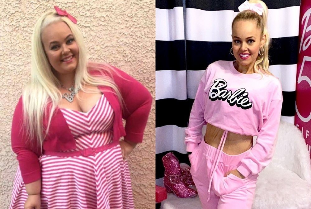 Nguoi phu nu giam 90 kg de giong bup be Barbie hinh anh