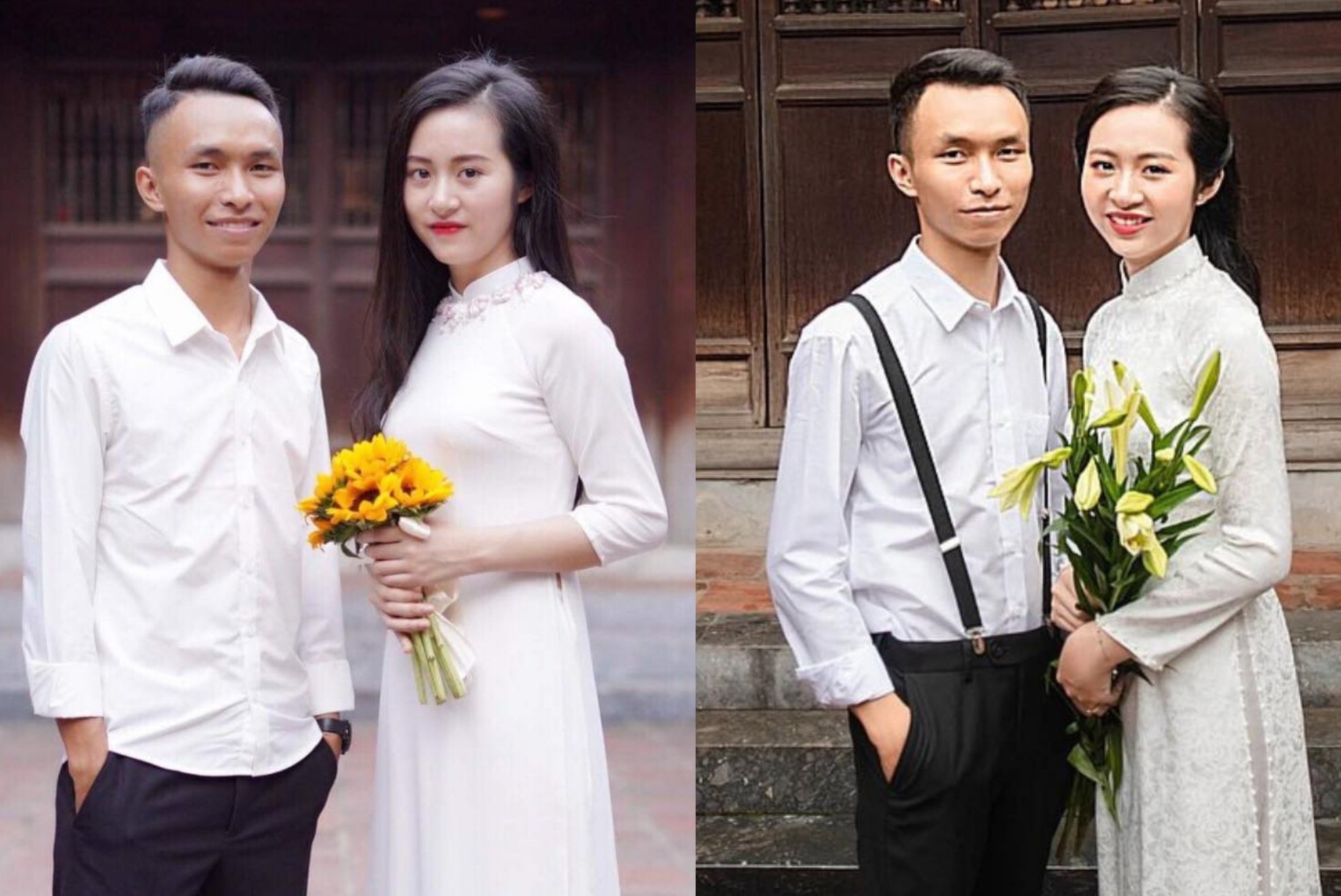 Dua vo ve noi lan dau gap nhau de chup anh cuoi hinh anh