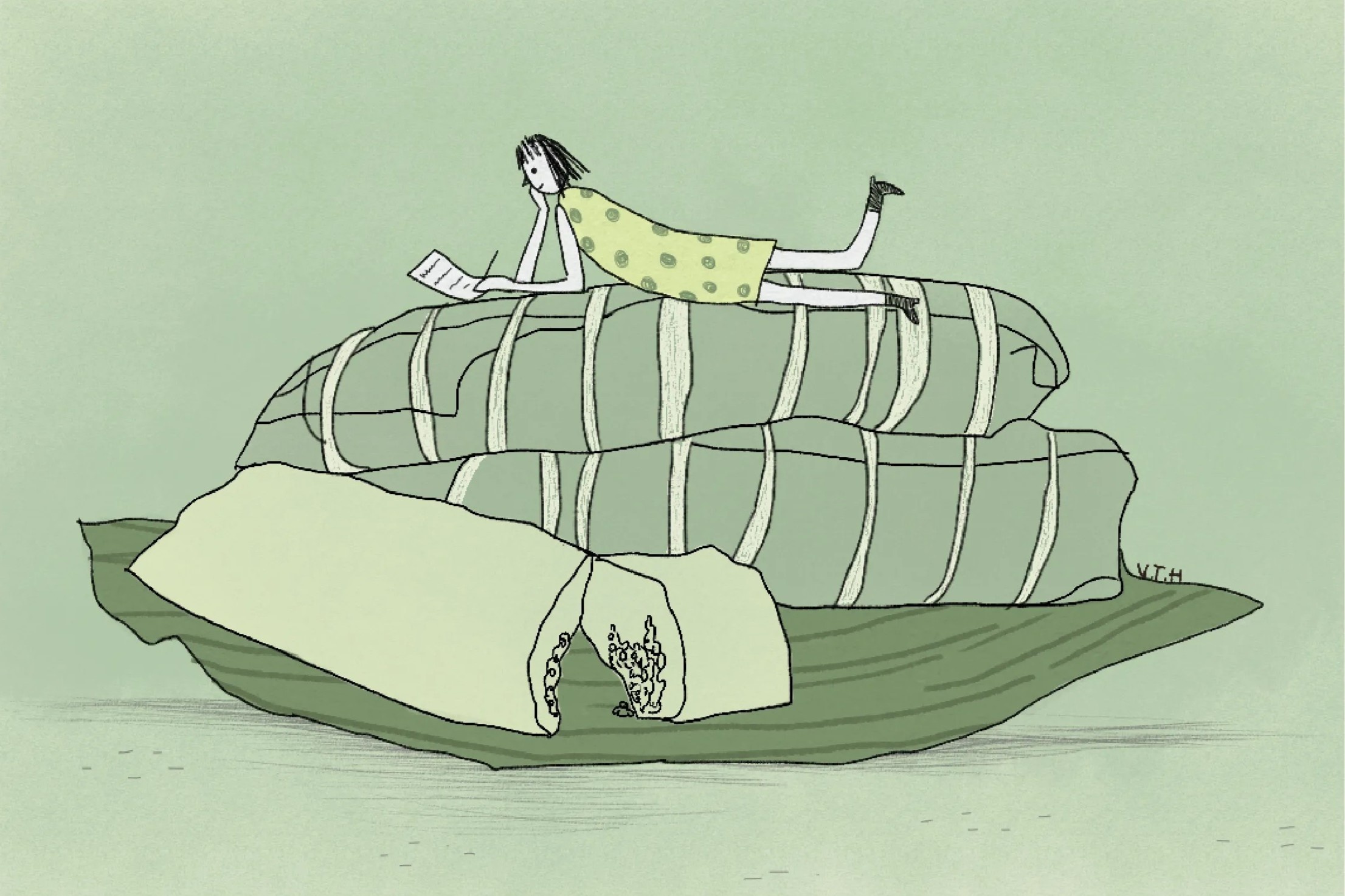 Chiec banh te cua ong noi cho dua chau dang hoc online hinh anh