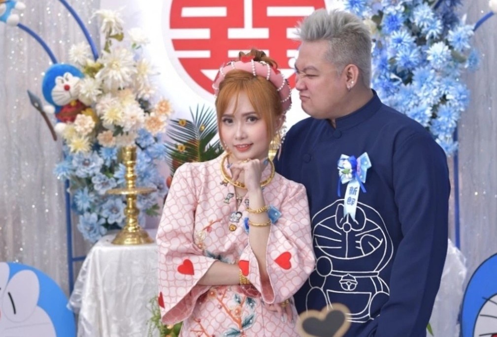 Dam cuoi ngap tran Doraemon cua co dau Bac Lieu hinh anh