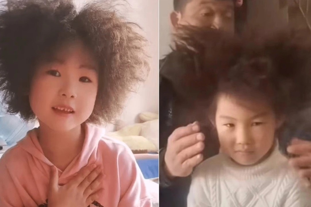 Be gai bi bat nat vi mai toc xu hinh anh