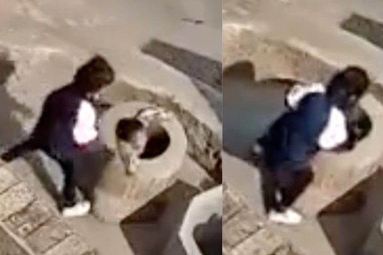 Be gai Trung Quoc nem em nho xuong gieng vi bat chuoc tren tivi hinh anh