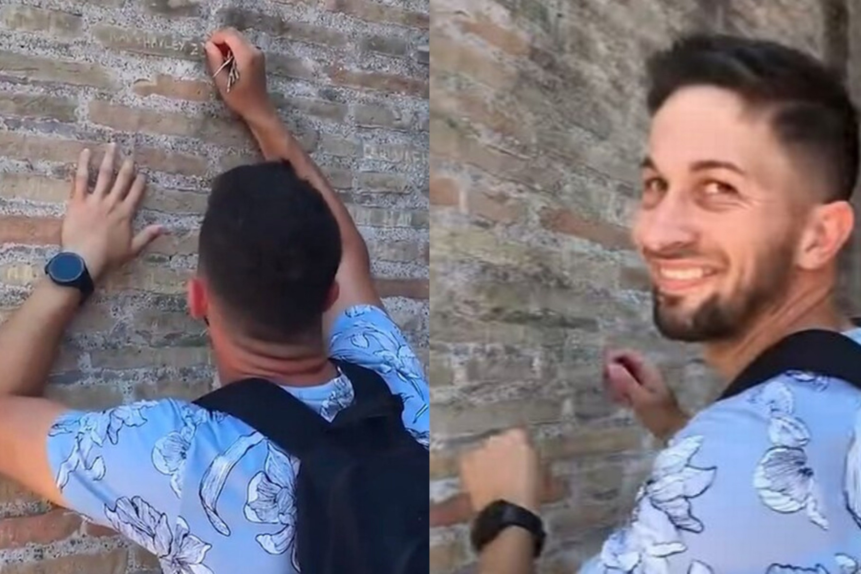 Nam thanh nien hoi han sau khi khac ten ban gai len dau truong La Ma hinh anh