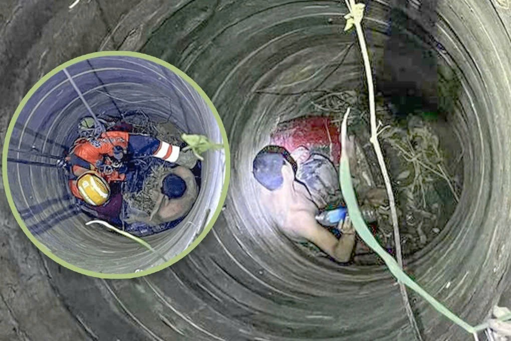 Mac ket duoi gieng 3 ngay, keu khong ai cuu vi tuong 'tieng ma am' hinh anh