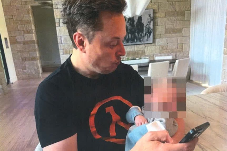 He lo anh cua Elon Musk va dua con thu 13 hinh anh